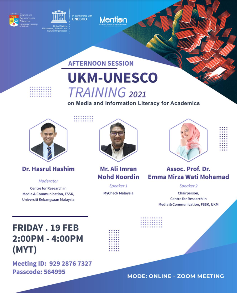 Bengkel Literasi Media Dan Maklumat Anjuran Bersama UKM Dan UNESCO